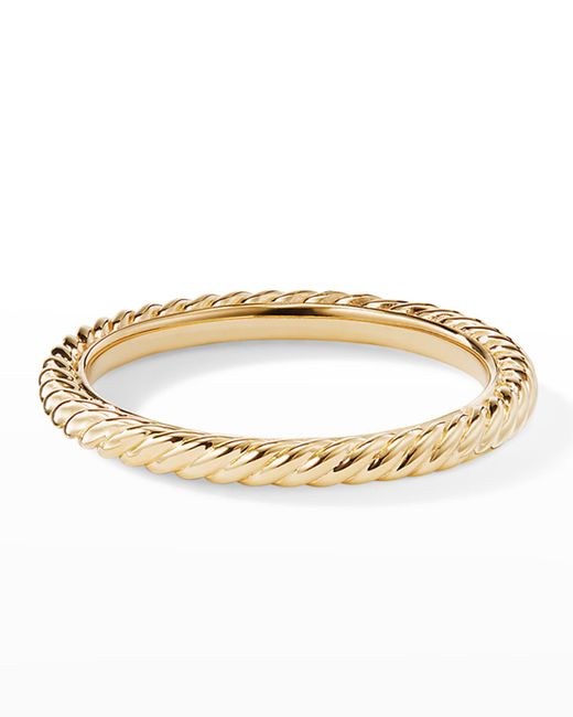 David Yurman 2mm Cabled Stackable Band Ring in 18K 8