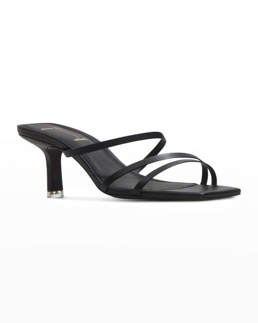 Black Suede Studio Felicity Calfskin Strappy Slide Sandals