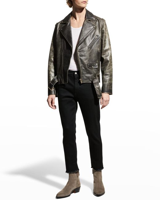 Golden Goose Perfecto Distressed Leather Jacket