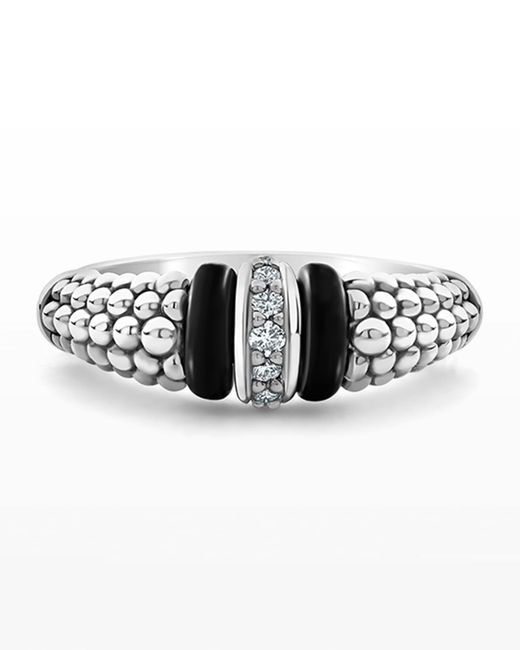 Lagos Caviar Small 1-Link Diamond Ring