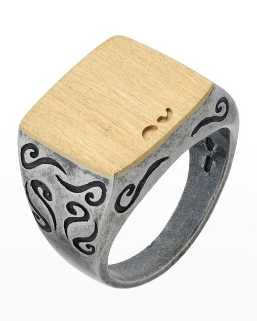 Marco Dal Maso 18K Plated and Oxidized Silver Ring