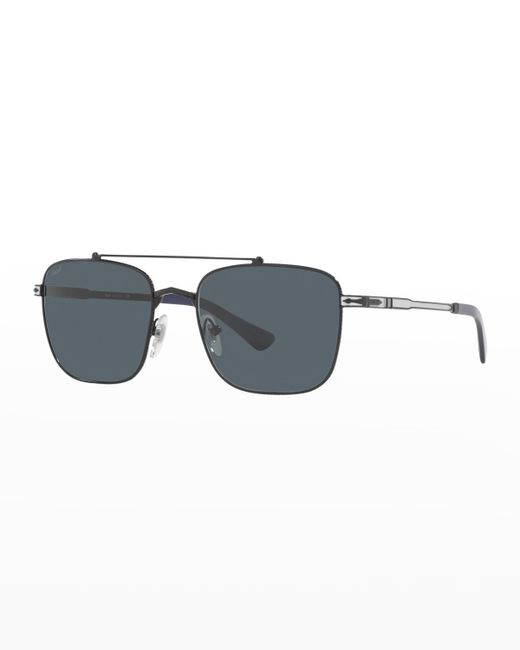 Persol 55mm Square Raised Brow-Bar Sunglasses