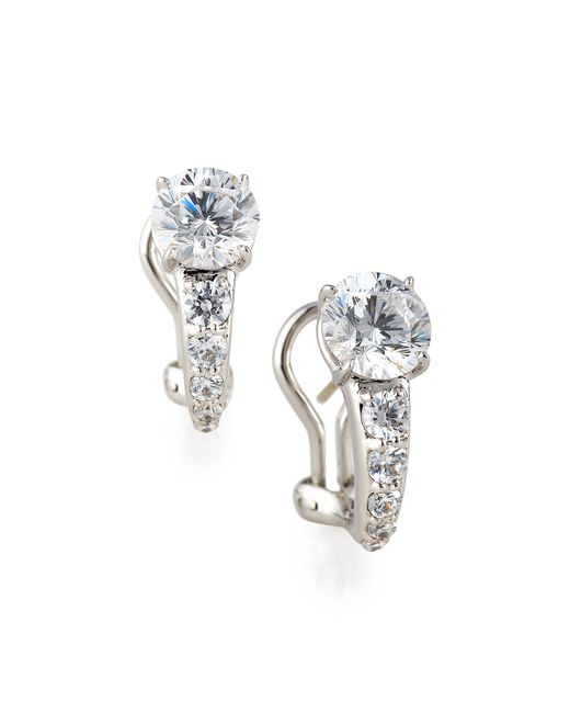 Fantasia by DeSerio Tapered CZ Crystal Earrings