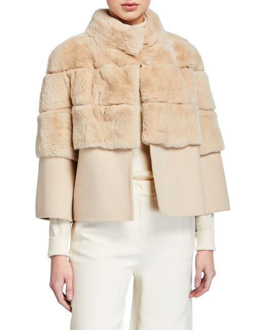 Kelli Kouri Sheared Rabbit Fur Wool Short Jacket