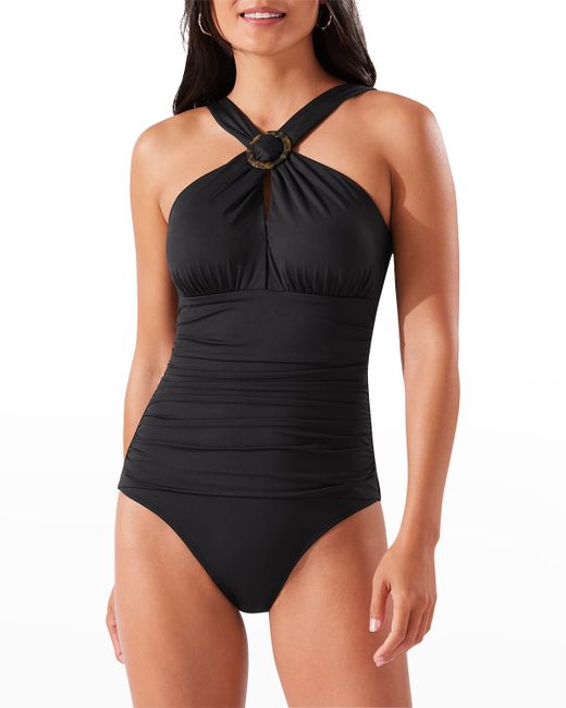 Tommy Bahama Sun Cat High-Neck One-Piece Swimsuit