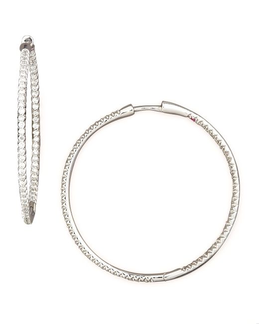 Roberto Coin 30mm Micro Pave Diamond Hoop Earrings in 18K Yellow Gold