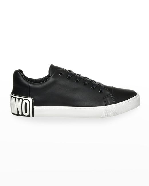 Moschino Leather Logo-Heel Sneakers