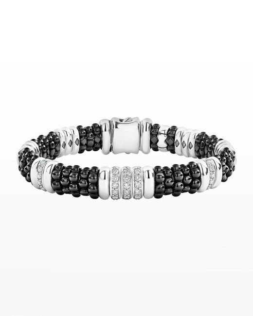Lagos Caviar Diamond 3-Link Bracelet