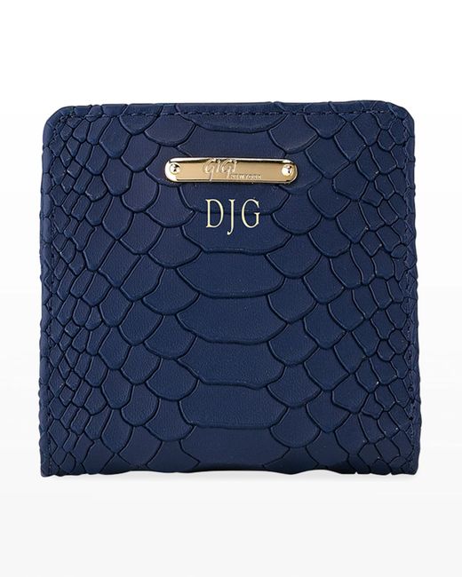 Gigi New York Python-Embossed Leather Mini Folding Wallet