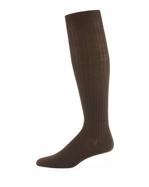 Neiman Marcus Over-the-Calf Ribbed Socks