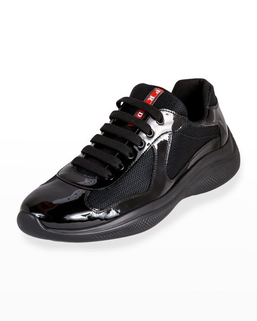 Prada Americas Cup Patent Leather Patchwork Sneakers