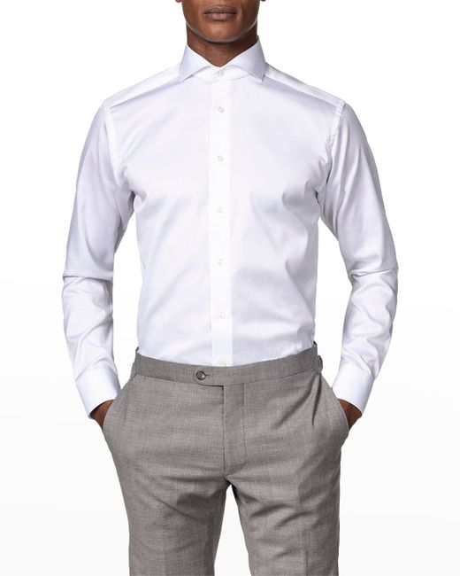 Eton Slim-Fit Twill Dress Shirt with Cutaway Collar