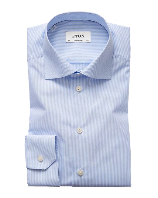 Eton Contemporary-Fit Fine Stripe Dress Shirt