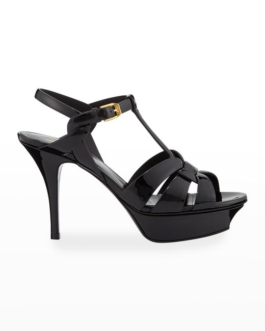 Saint Laurent Tribute Patent Sandals 4 Heel