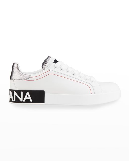 Dolce & Gabbana Leather Logo Low-Top Sneakers