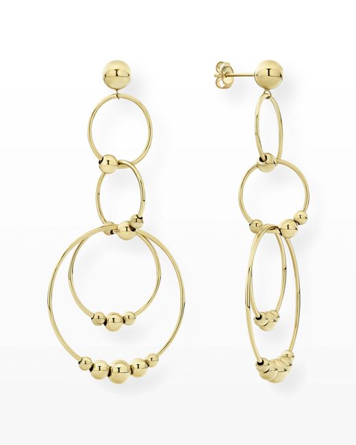 Lagos Caviar 18k Gold 4-Circle Drop Earrings