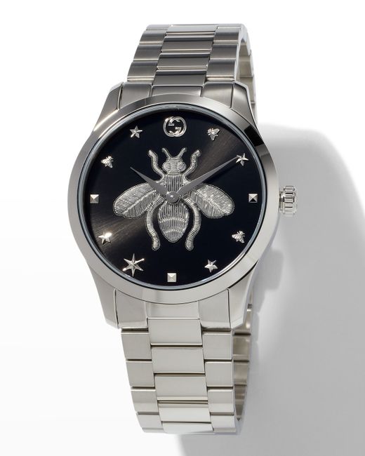 Gucci 38mm G-Timeless Bee Watch with 3-Link Bracelet