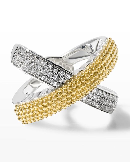Lagos Caviar Lux Diamond Two-Tone Ring