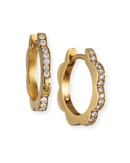 Cadar 18k Gold Small Diamond Triplet Hoop Earrings