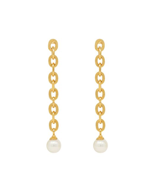 Ben-Amun Pearly Chain-Link Earrings