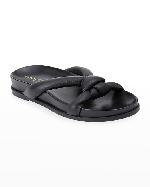 Lafayette 148 New York Honore Knotted Flat Slide Sandals