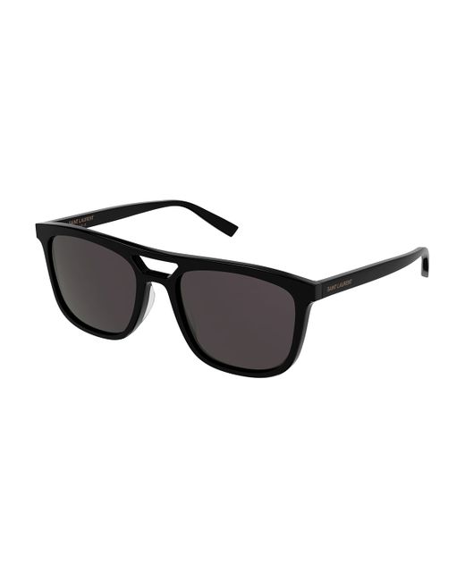 Saint Laurent Rectangle Acetate Double-Bridge Sunglasses