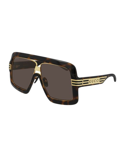 Gucci Thick Injection Square Plaque Sunglasses