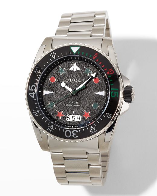Gucci 45mm Dive Icon Bracelet Watch
