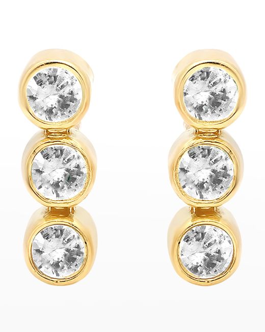 Jennifer Meyer 18k Gold Three Bezel-Set Drop Earrings