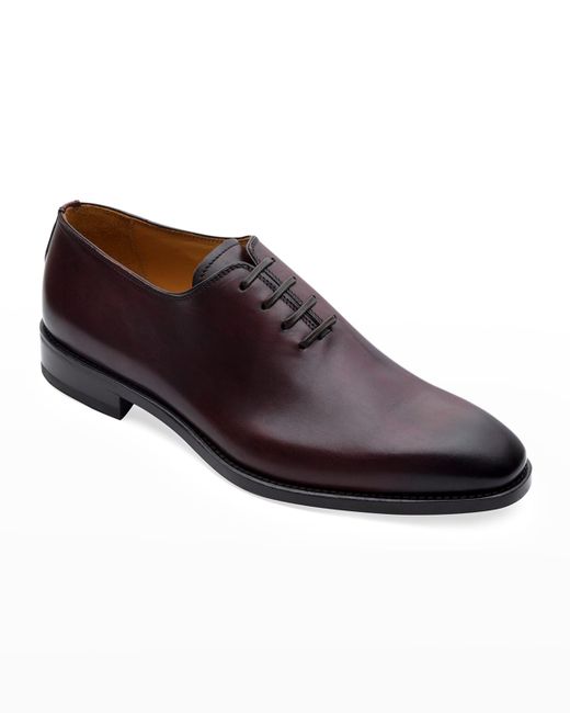 Paul Stuart Lorenzo Whole-Cut Antiqued Leather Oxford Shoes