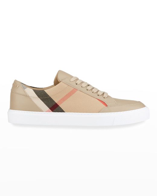 Burberry New Salmond Check Leather Sneakers