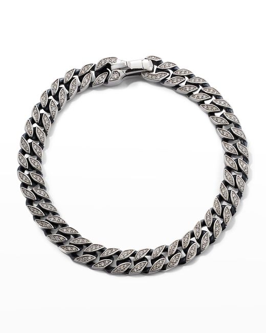 David Yurman 8mm Curb Chain Bracelet with Diamonds and M