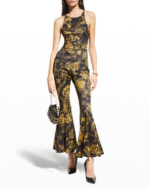 Versace Jeans Couture Regalia-Print Flared Jumpsuit