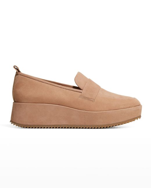 Eileen Fisher Max Nubuck Wedge Loafers