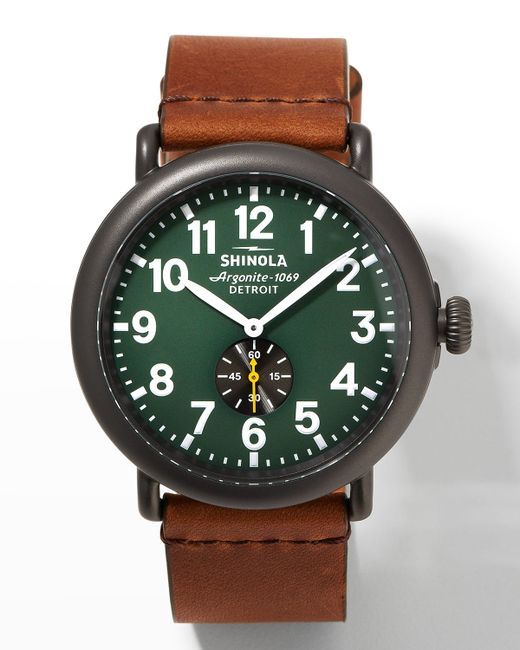 Shinola 47mm Runwell Sub-Second Leather Watch