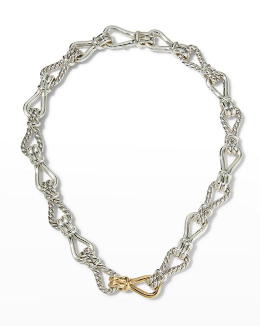 David Yurman 15mm Thoroughbred Loop Linked Chain Necklace in and 18k Gold 18L