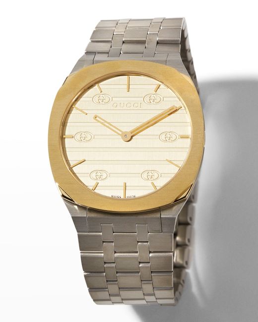 Gucci 34mm Two-Tone Bracelet Watch