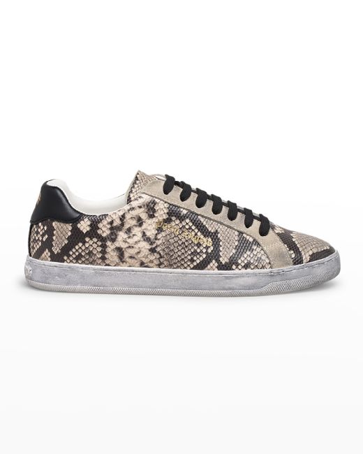 Palm Angels -Print Leather Tennis Sneakers