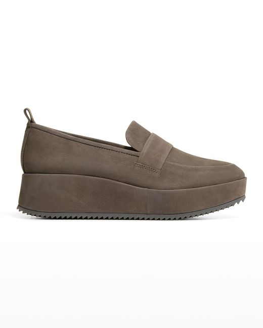 Eileen Fisher Max Nubuck Wedge Loafers