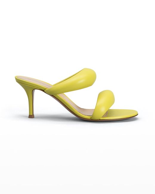Gianvito Rossi Bijoux Puffy Napa Dual-Band Slide Sandals