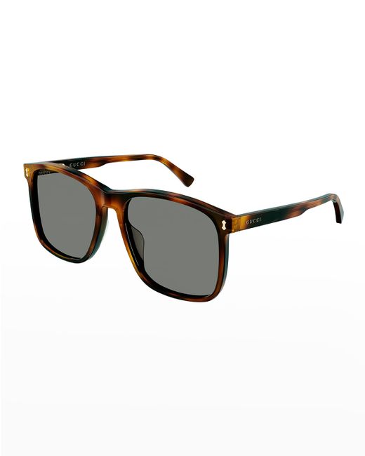 Gucci Oversized Rectangle Acetate Sunglasses