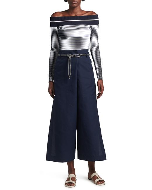 Giorgio Armani Carabiner Rope Belted Wide-Leg Trousers