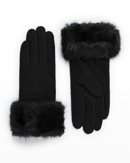 Pia Rossini Monroe Touch Screen Gloves w Faux-Fur Cuffs