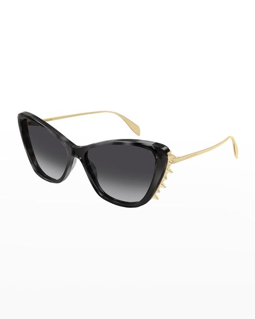Alexander McQueen Spike Acetate Cat-Eye Sunglasses