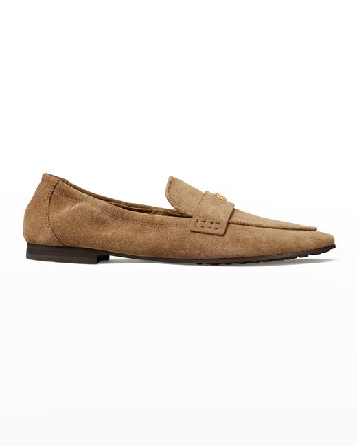 Tory Burch Suede Mini Medallion Flat Loafers