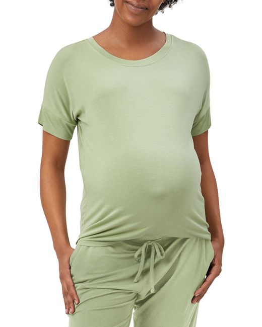 Stowaway Collection Maternity Maternity Short-Sleeve Loungewear Top