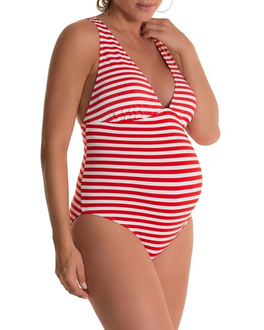 Pez D'Or Maternity Marina Striped One-Piece Swimsuit