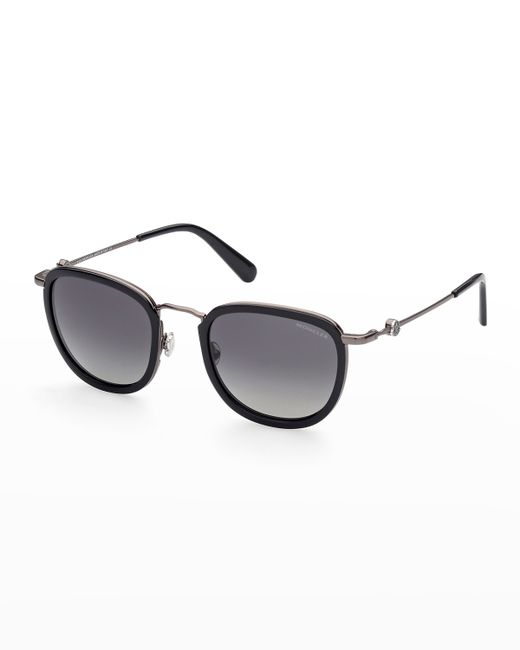 Moncler Polarized Round Metal Plastic Sunglasses