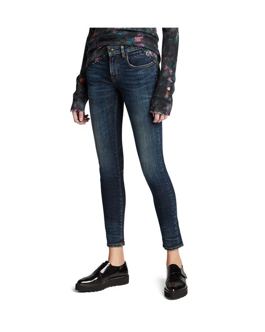 R13 Kate Mid-Rise Skinny Ankle Jeans