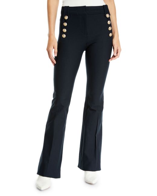 Derek Lam 10 Crosby Flare Trousers w Sailor Buttons